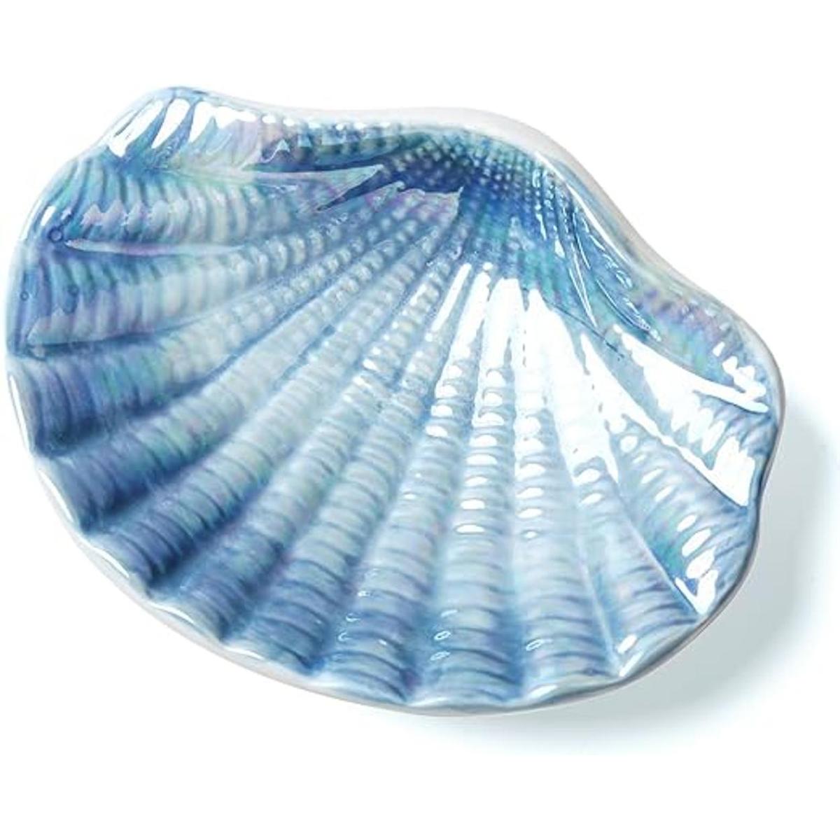 FORLONG Jabonera de cerámica Ocean Seashell para baño