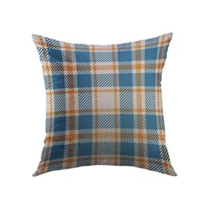 Mugod Funda de almohada cuadrada decorativa a cuadros