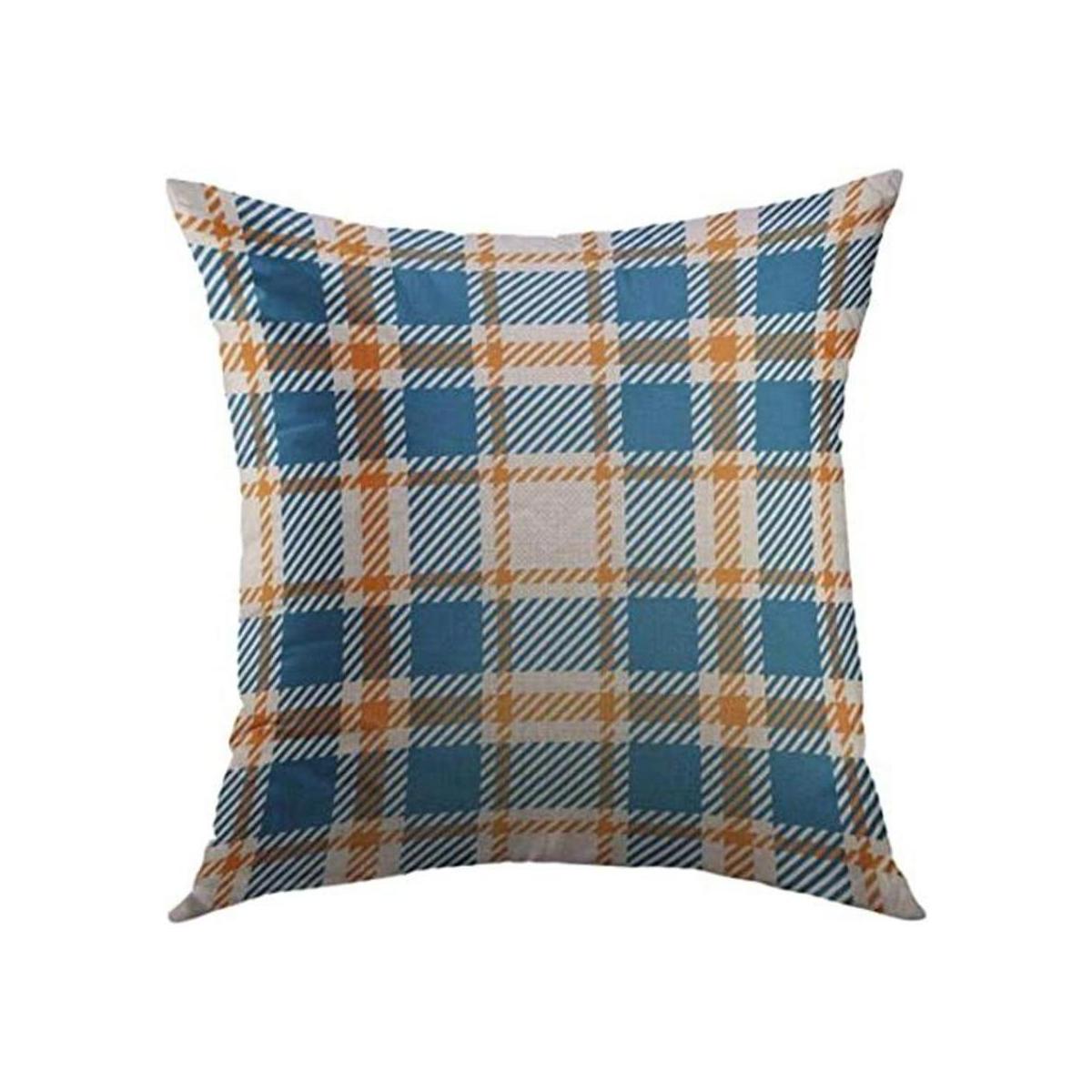 Mugod Funda de almohada cuadrada decorativa a cuadros