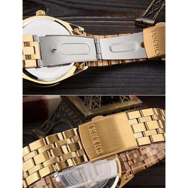 Reloj de pulsera para parejas reloj dorado para hombres y_6