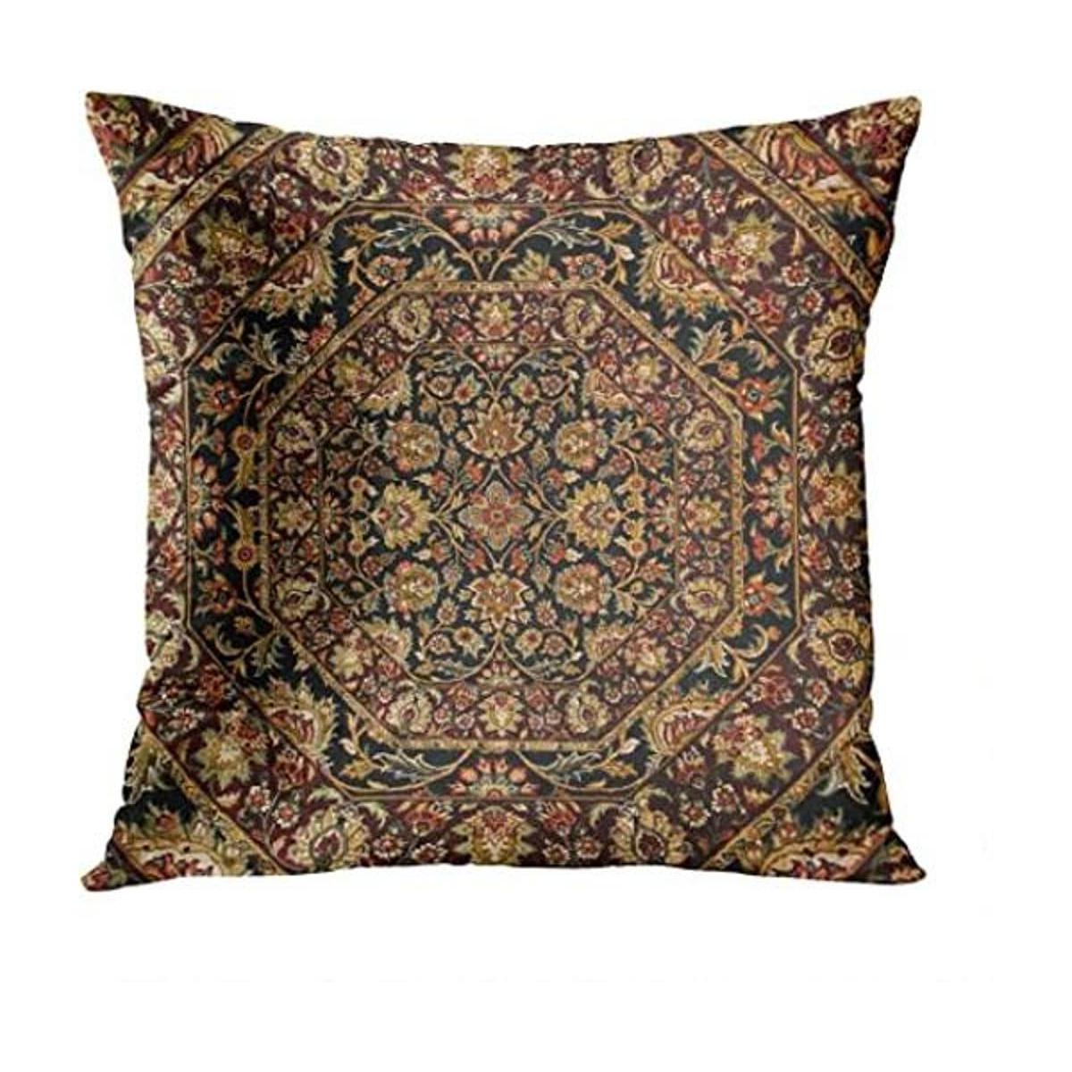 Gygarden Lindo tapiz tribal marrón con cremallera oculta