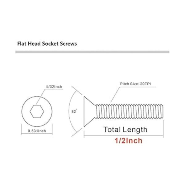 Tornillos de cabeza plana de 1420 x 12 pulgadas llave