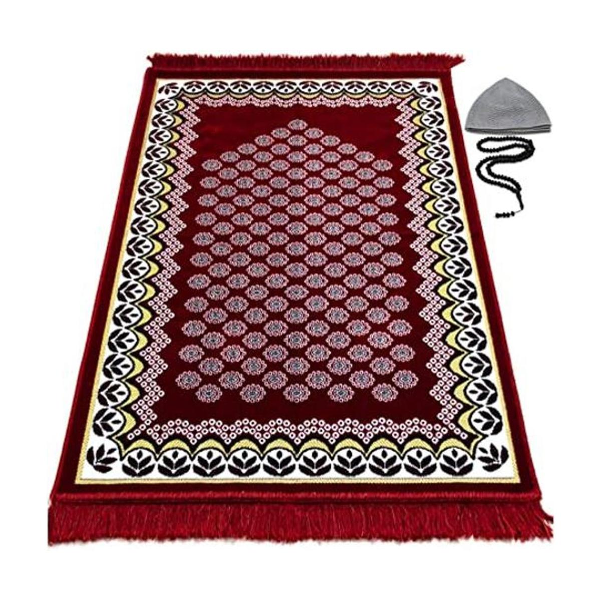 Modefa Alfombra de oración libre con gorro y cuentas de