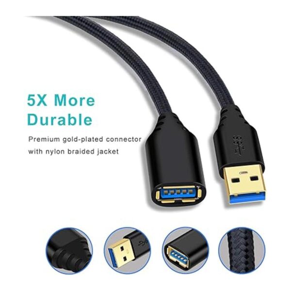 Besgoods Cable de extensión USB 3.0 paquete de 4 6