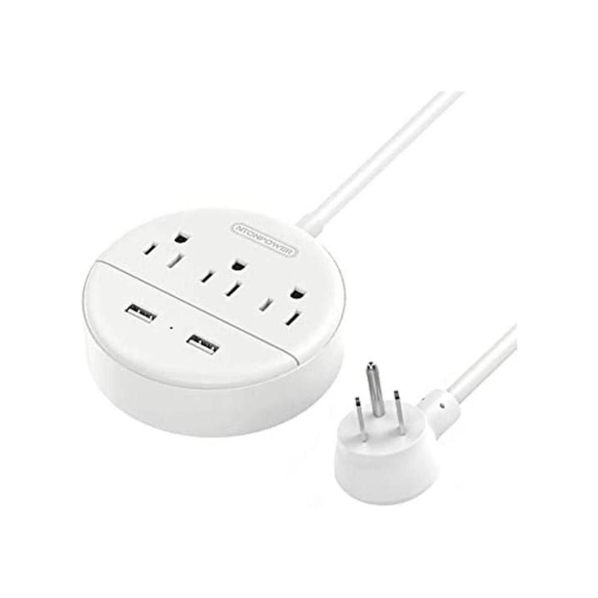 NTONPOWER Regleta de alimentación de enchufe plano con