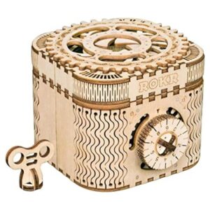 ROKR Rompecabezas de madera 3D con caja de tesoro mecánica_1