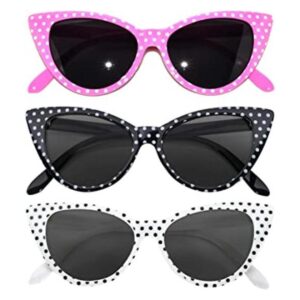 Señoras 3 pares gafas de sol ojo de gato mezcla colores_1