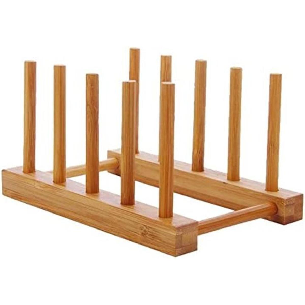 Escurreplatos de bambú plegable escurreplatos de