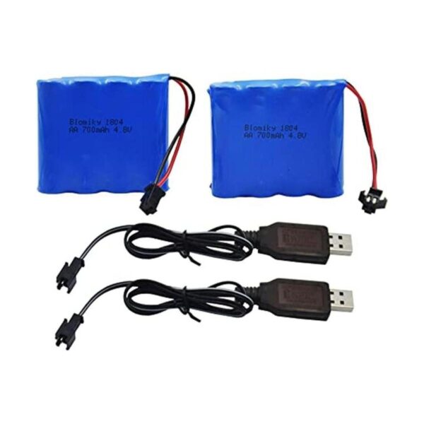 Blomiky Paquete de 2 baterías NiCd de 4.8 V 700 mAh y 2_1