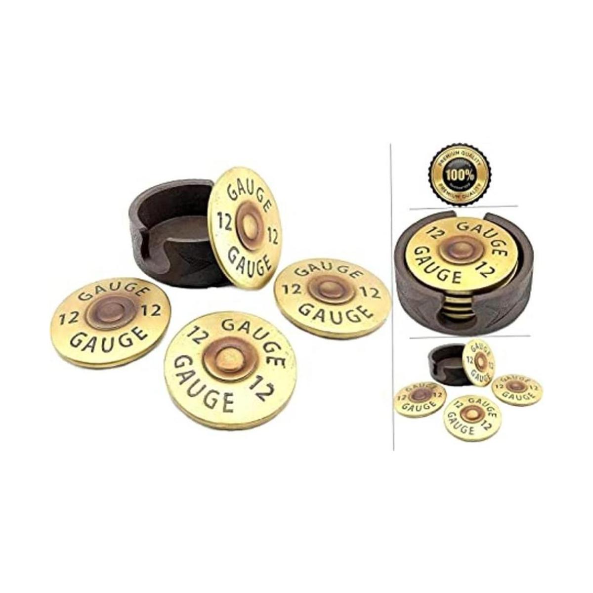 Bellaa Juego de posavasos de escopeta de calibre 12 5