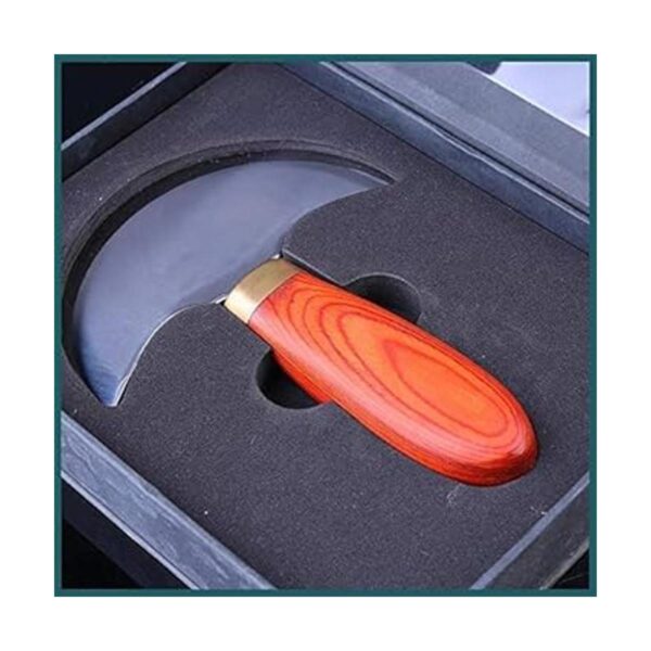 BANYOUR Cuchillo de cabeza redonda de cuero con mango de_6