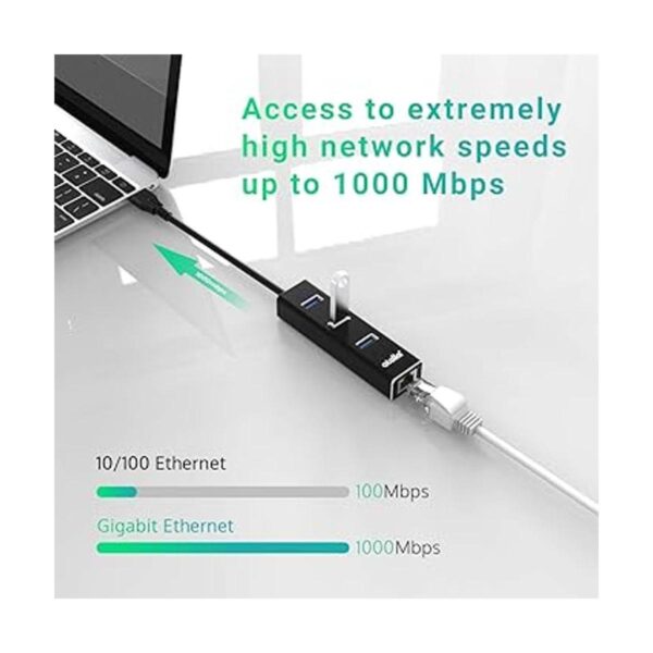 Hub USB 3.0 Ethernet con adaptador USB C 3 puertos USB_2