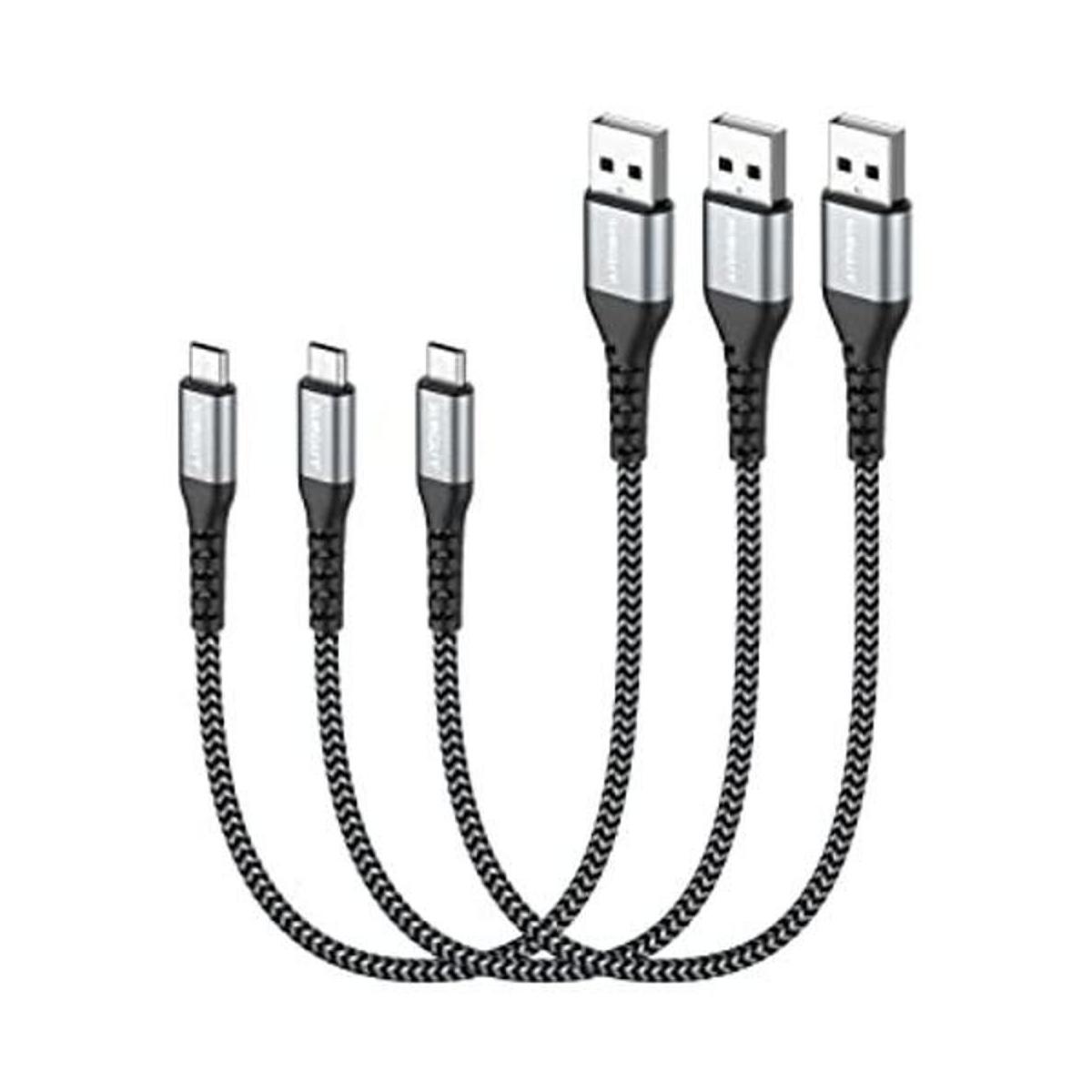 SUNGUY Cable micro USB de 1 pie paquete de 3 unidades