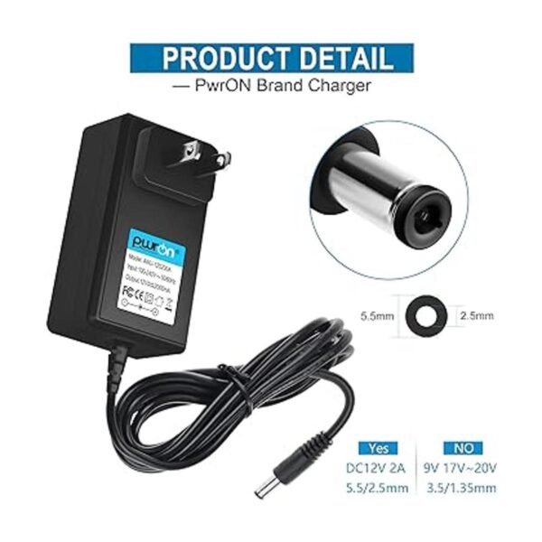 PwrON Adaptador de corriente continua de 12 V compatible_2