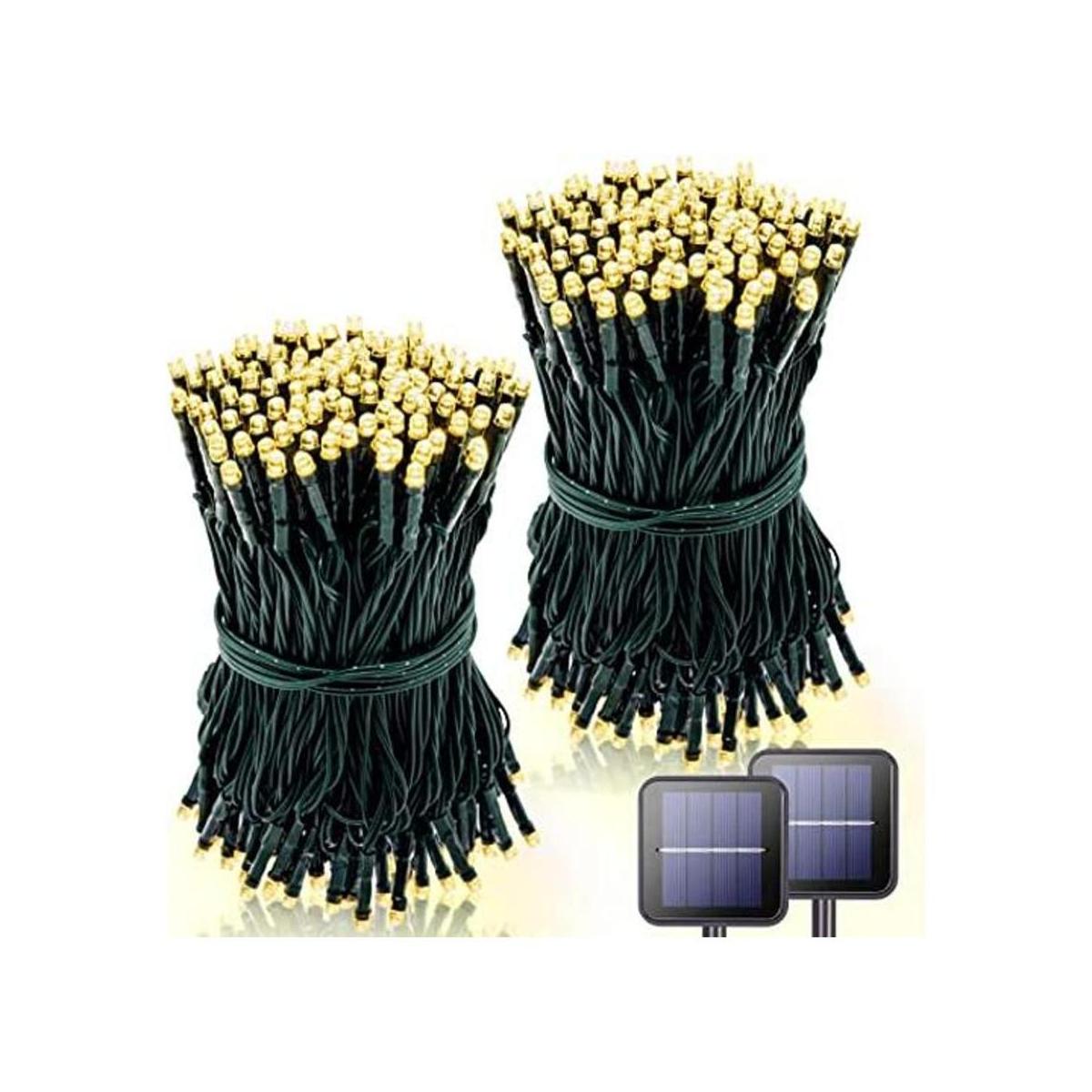 POTIVE Paquete de 2 luces LED solares de Navidad para