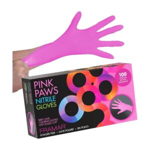Framar Pink Gloves Disposable Latex Free Pink Nitrile_1