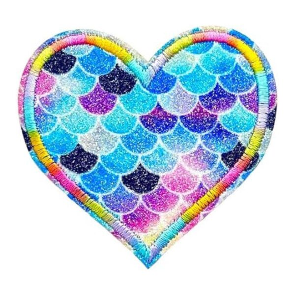 Qingxi Charm 18 parches bordados Spark Love Heart para