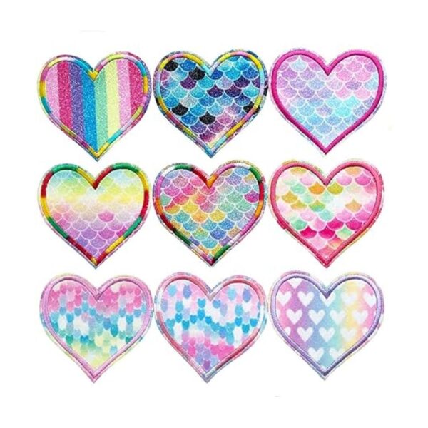 Qingxi Charm 18 parches bordados Spark Love Heart para