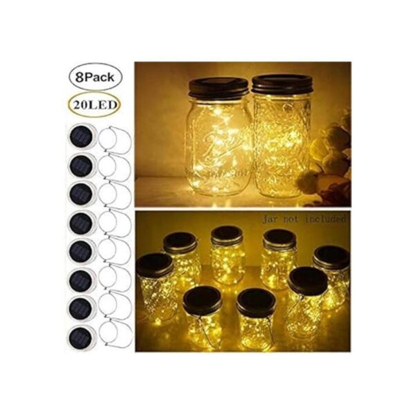 Miaro Paquete de 8 luces para tarro de masón 20 luces