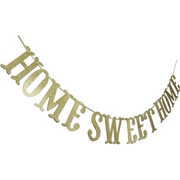 Home Sweet Home Banner dorado con purpurina para_3