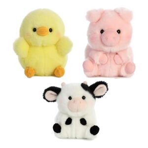 Aurora World Juguete de peluche de cerdo vaca y pollo_1
