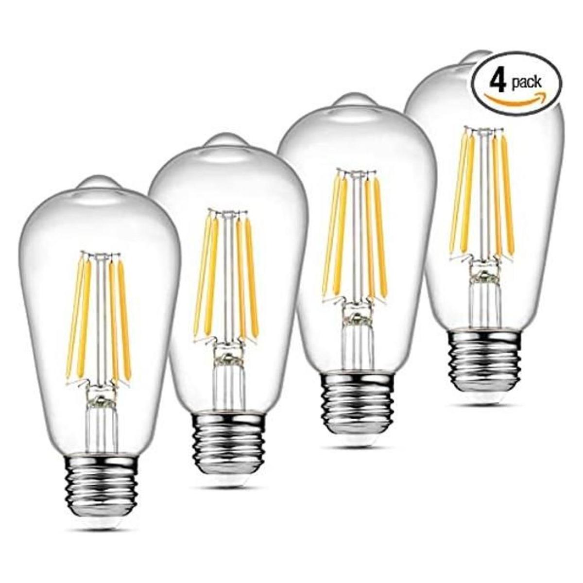 Ascher Bombillas LED Edison vintage 6 W equivalente a