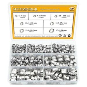 Sutemribor Kit surtido de abrazaderas de manguera de acero