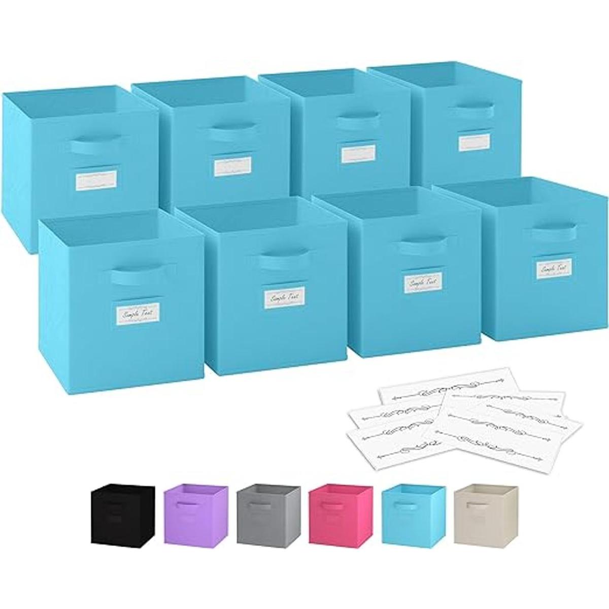 Royexe Cubos de almacenamiento de tela plegables con