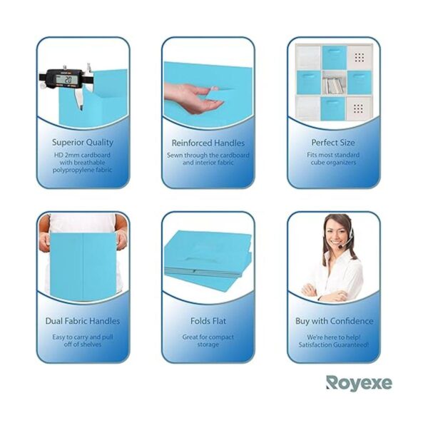 Royexe Cubos de almacenamiento de tela plegables con_4