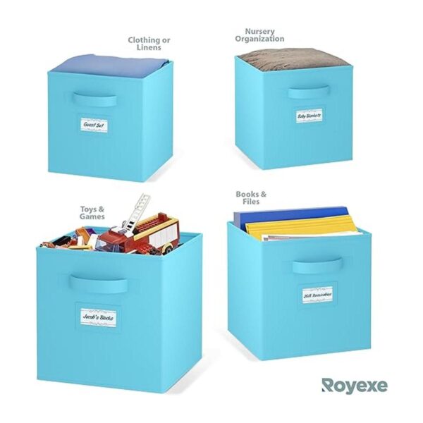 Royexe Cubos de almacenamiento de tela plegables con_6