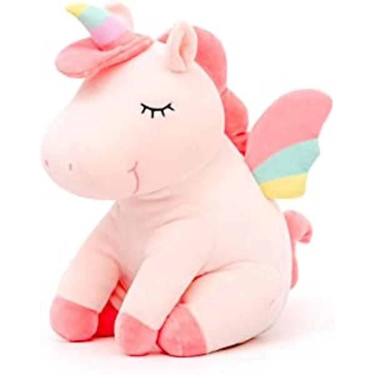 Lazada Peluche de unicornio con alas de arcoíris color