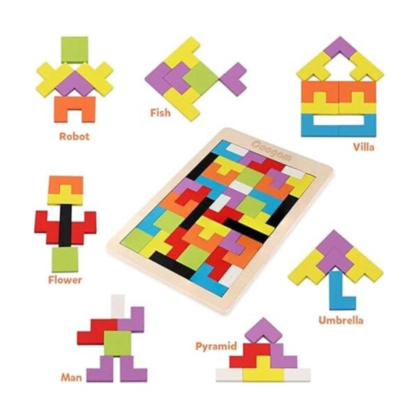 Coogam Bloques de madera Rompecabezas de juguete Tangram_6