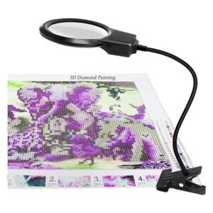 Herramientas de pintura de diamante 5D luz LED con lupas