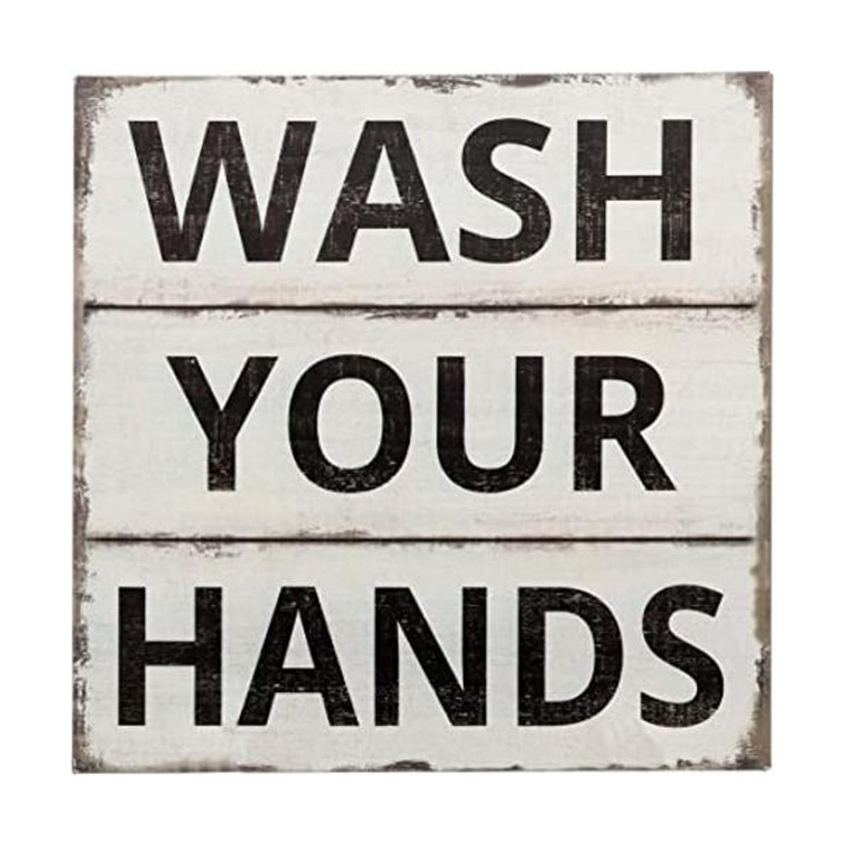 Letrero de Barnyard Designs con texto Wash Your Hands