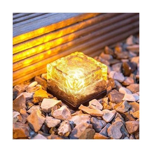 Luz solar de ladrillo de vidrio luces de cubo de hielo_5