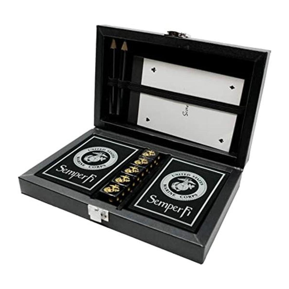 Marine Corps Juego de cartas y dados Caja de recuerdo de