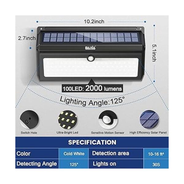 BAXIA TECHNOLOGY Luces solares impermeables para_6