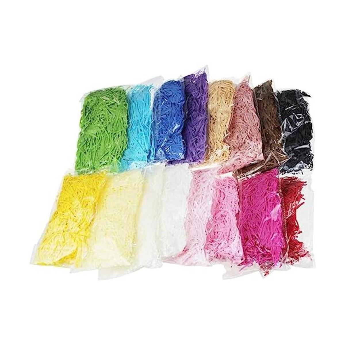 LJY 0.7LB Multicolor Raffia Papel Triturado y Hilos