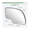 SCITOO Espejo de vista lateral del pasajero compatible con