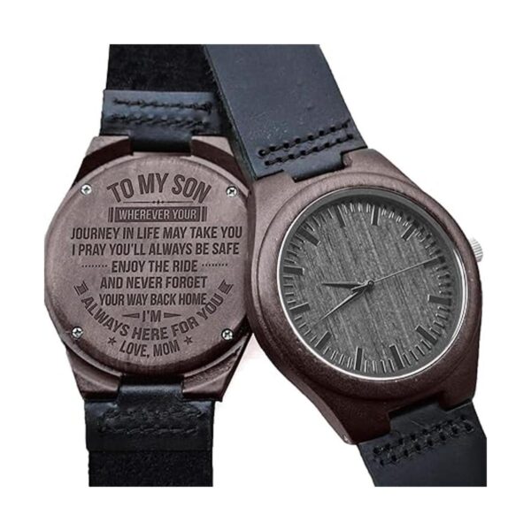 Relojes de madera grabados personalizados para hombre_2