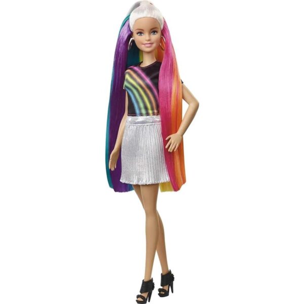 Barbie Rainbow Sparkle Hair Muñeca Barbie con cabello de_1