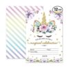 Invitaciones de cumpleaños de unicornio mágico_1