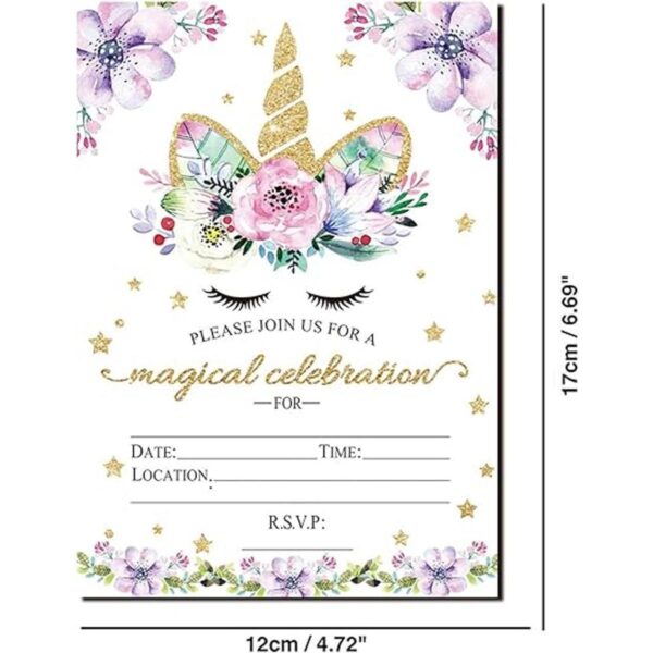Invitaciones de cumpleaños de unicornio mágico_4