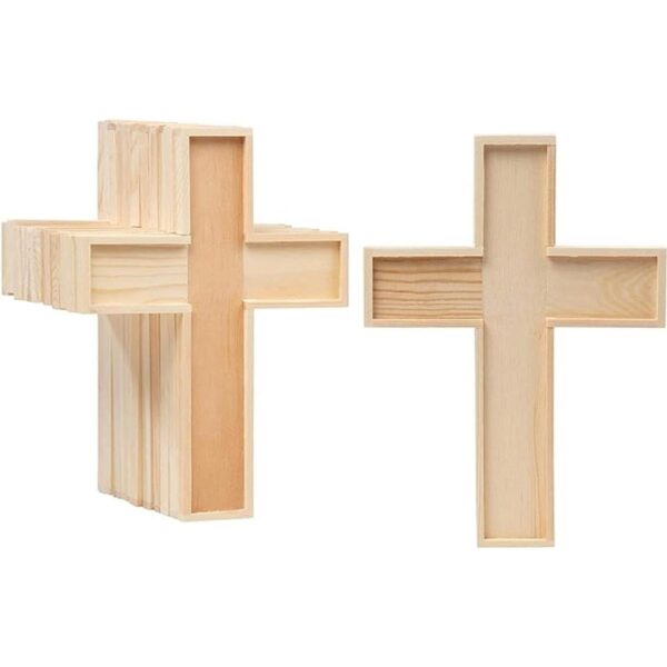 Corte de madera sin terminar Cruz cristiana de madera_1