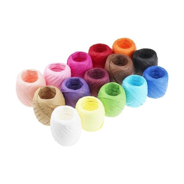 Cuerdas de papel de rafia 15 rollos de 15 colores para_3
