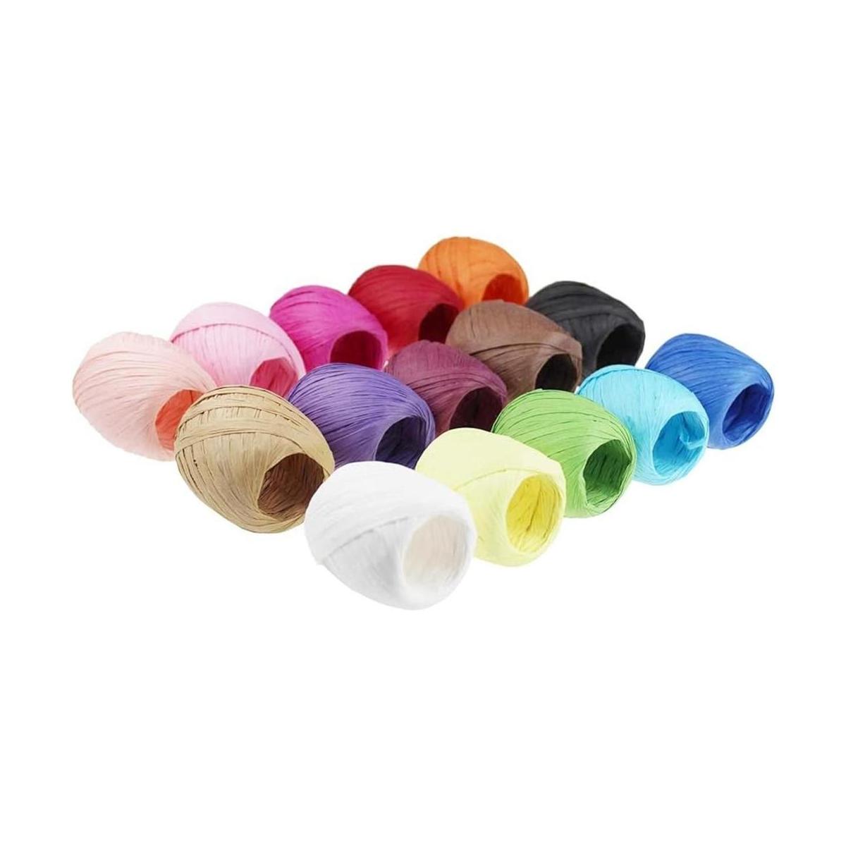 Cuerdas de papel de rafia 15 rollos de 15 colores para