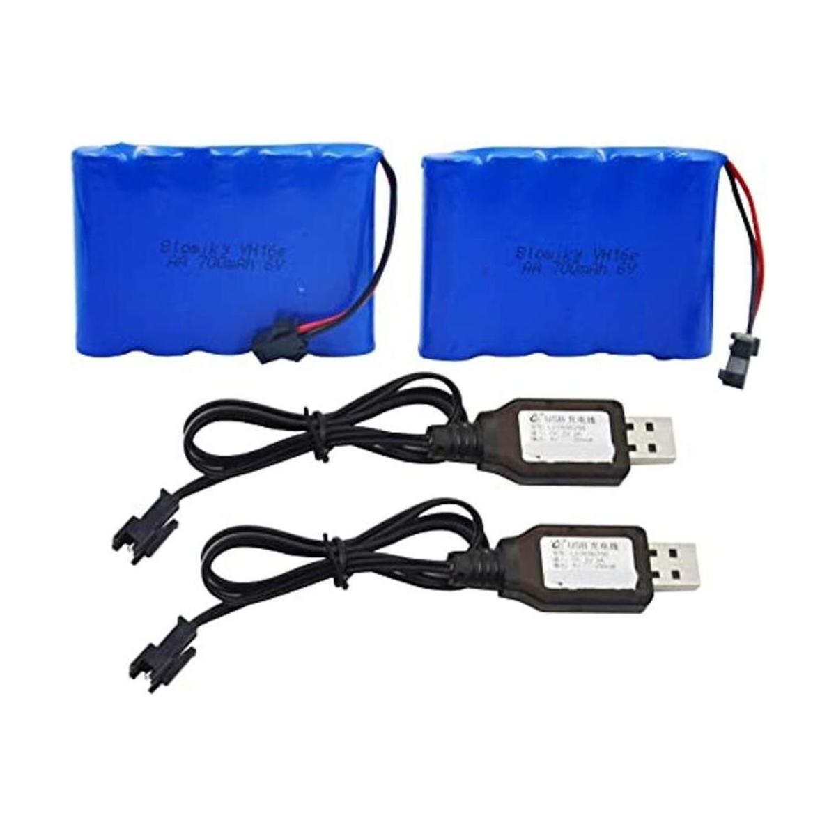 Blomiky Paquete de 2 baterías recargables NiCD AA de 6.0 V