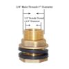 Joywayus Conector macho para tanque de agua con arandela_2