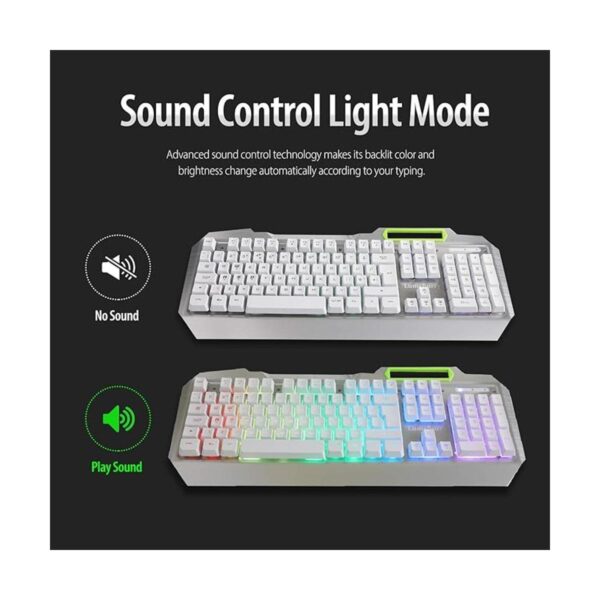 Teclado RGB LED retroiluminado para juegos con_6