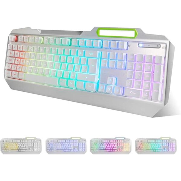 Teclado RGB LED retroiluminado para juegos con_1